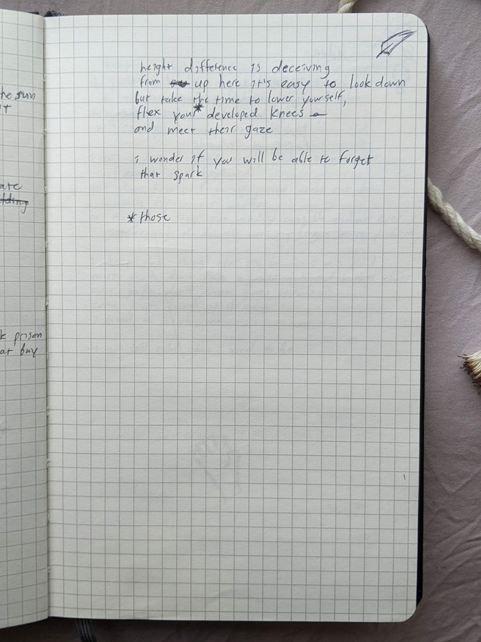 page of a notebook with messy handwriting